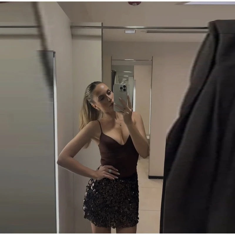 Fiorella - Falda corta de lentejuelas