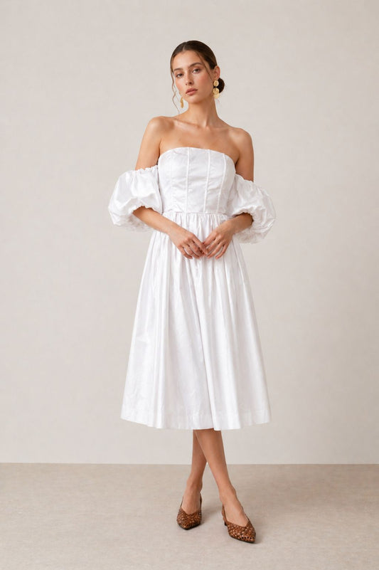 MADE IN ITALY - Letizia - Falda midi amplia con cintura elástica