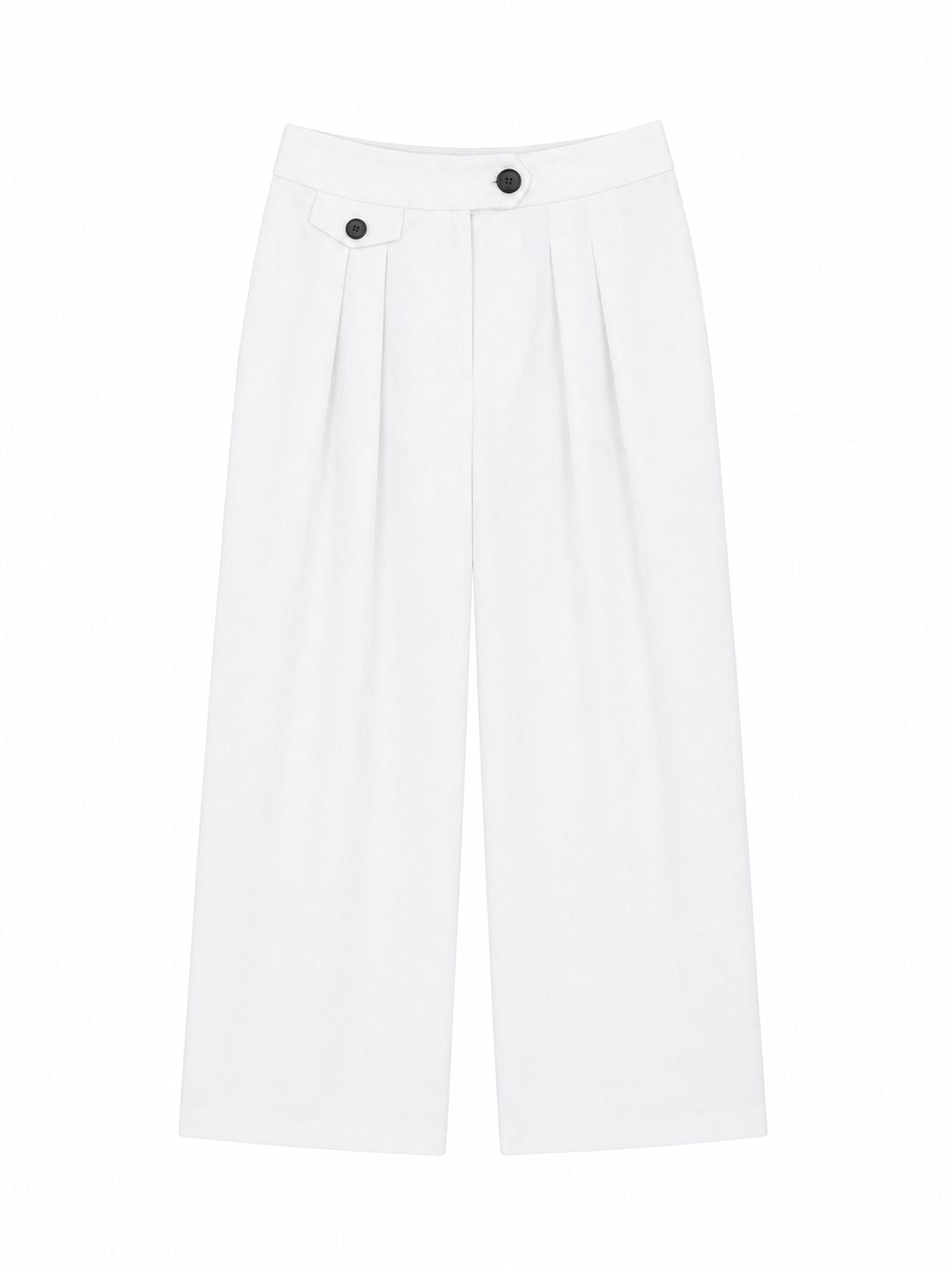 MADE IN ITALY - Ines - Pantalones de lino plisados