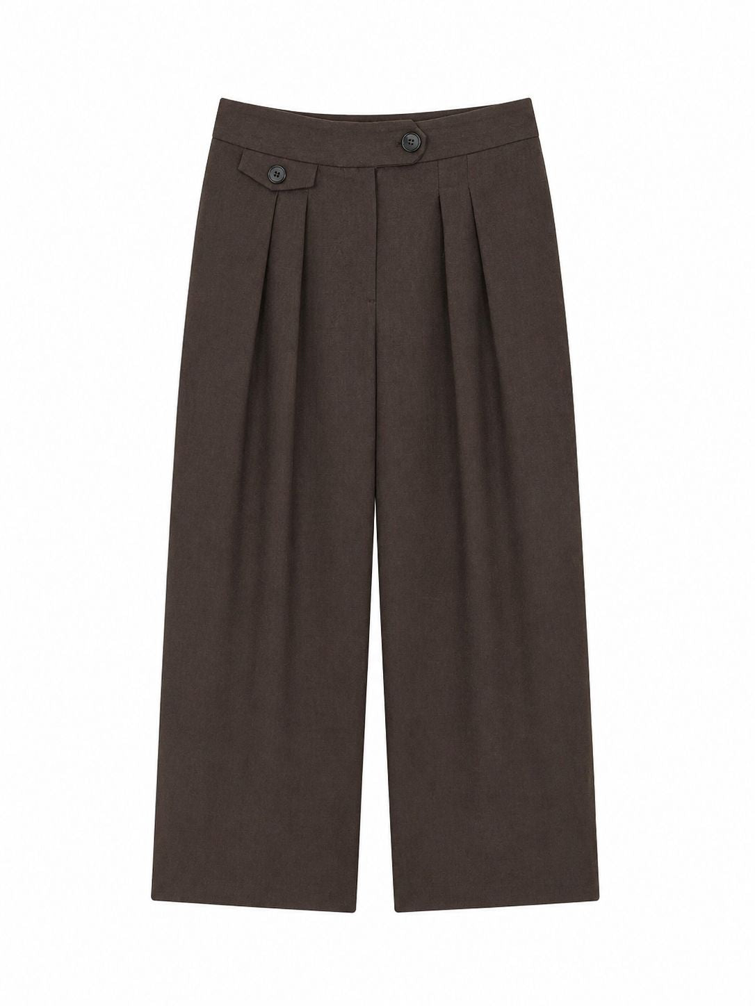 MADE IN ITALY - Ines - Pantalones de lino plisados