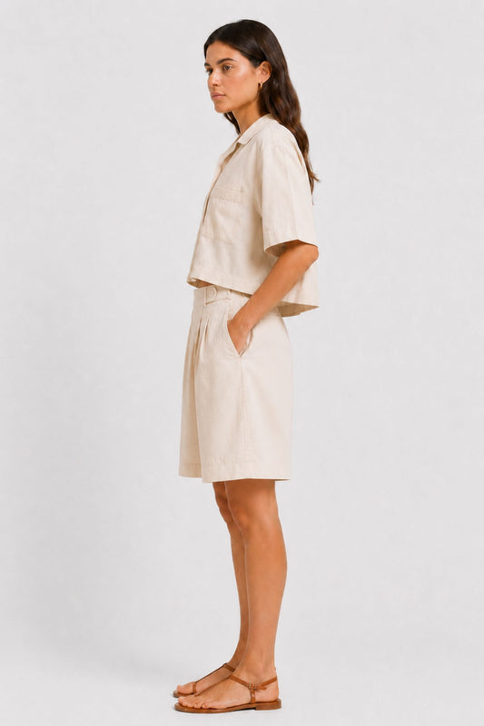 MADE IN TALY - Carol - Bermudas de modal con cinturón