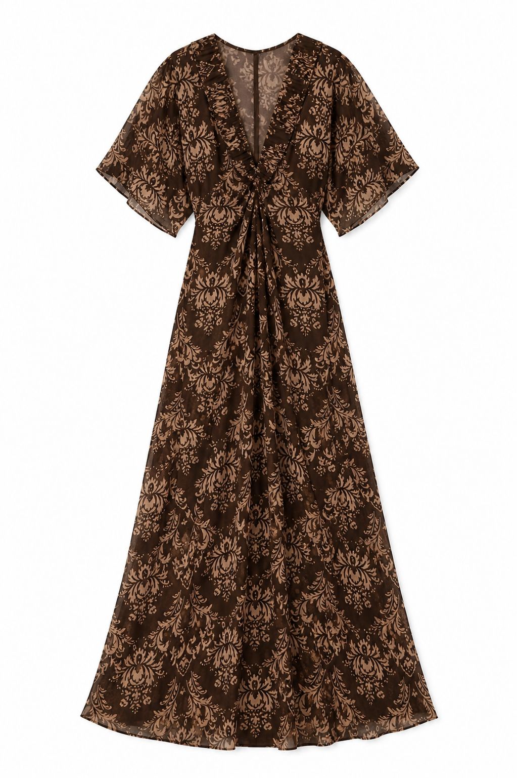 MADE IN ITALY - Ludovica -  Vestido con escote en V y estampado floral