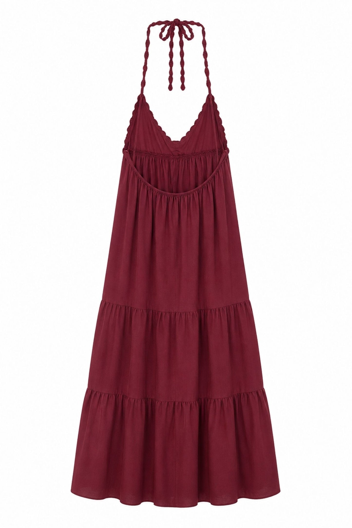 MADE IN ITALY - Grace - Vestido con lazo en el cuello y top de ganchillo