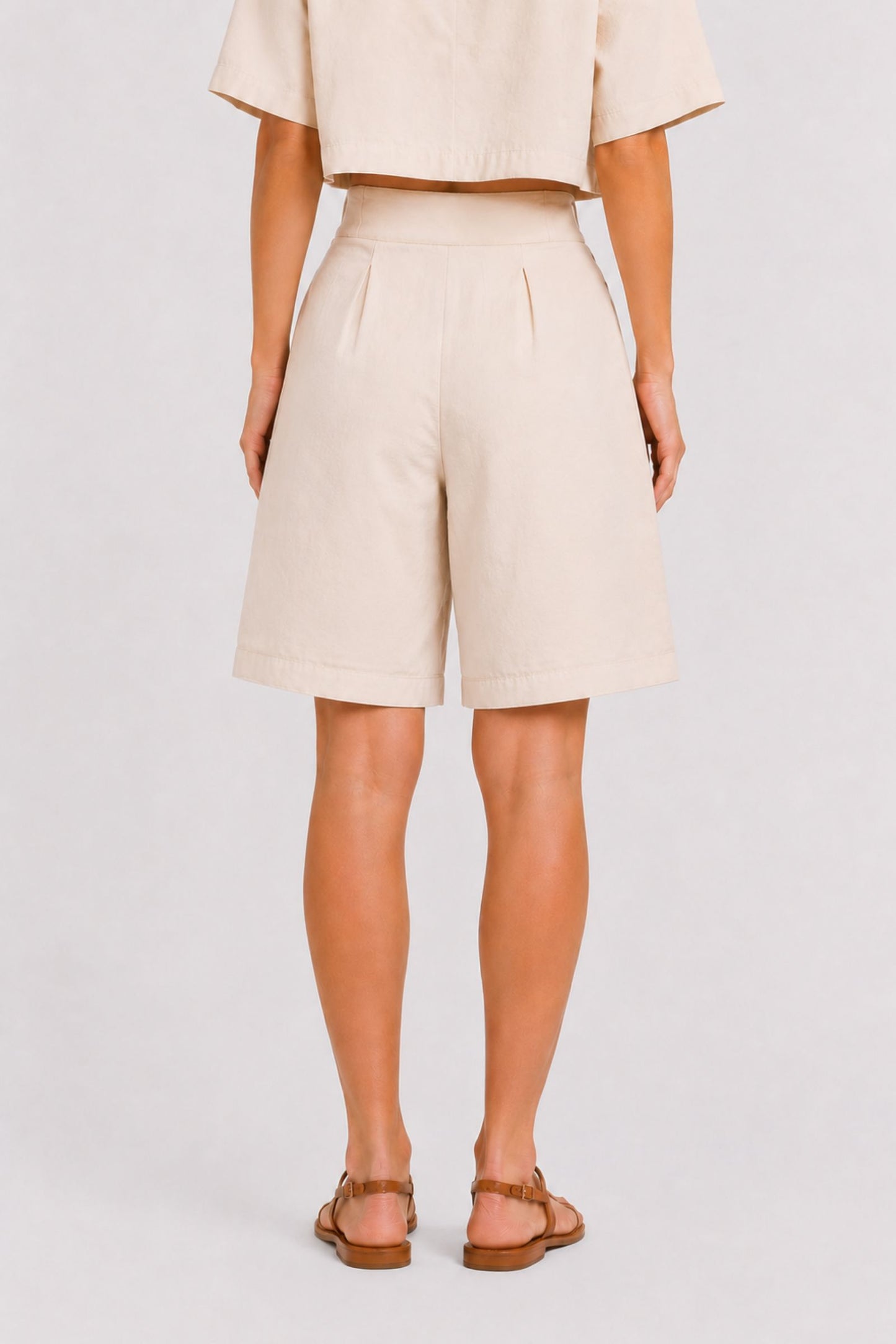 MADE IN TALY - Carol - Bermudas de modal con cinturón