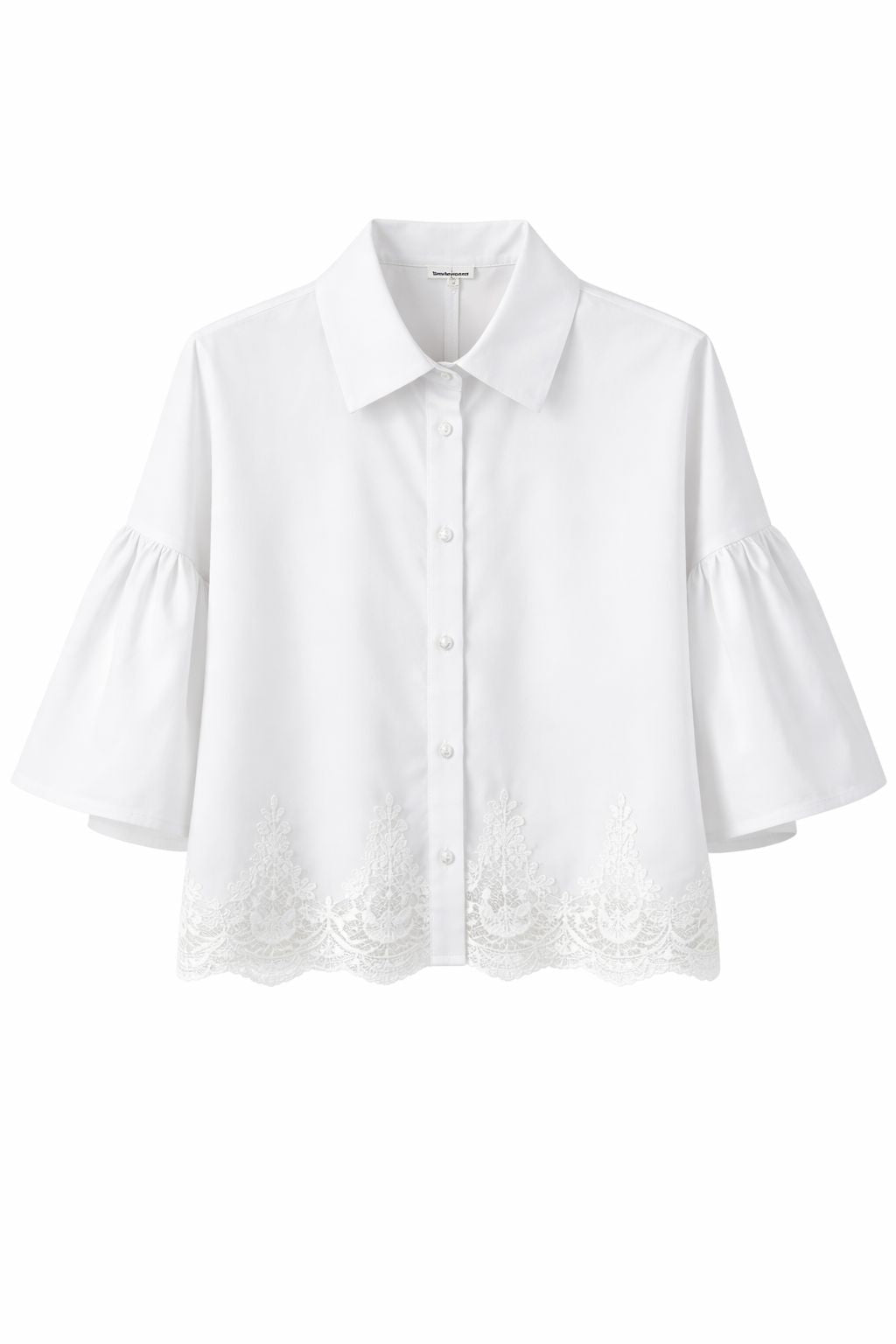 MADE IN ITALY - Wendy - Camisa con mangas puf y adornos de pasamanería en la parte inferior