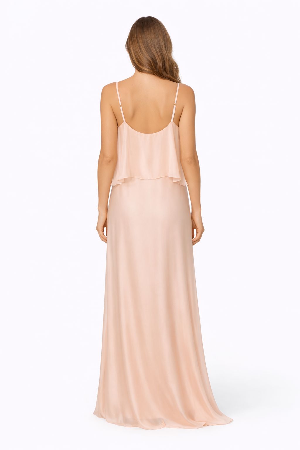 MADE IN ITALY - Sofia - Vestido de mezcla de seda con volantes y tirantes finos