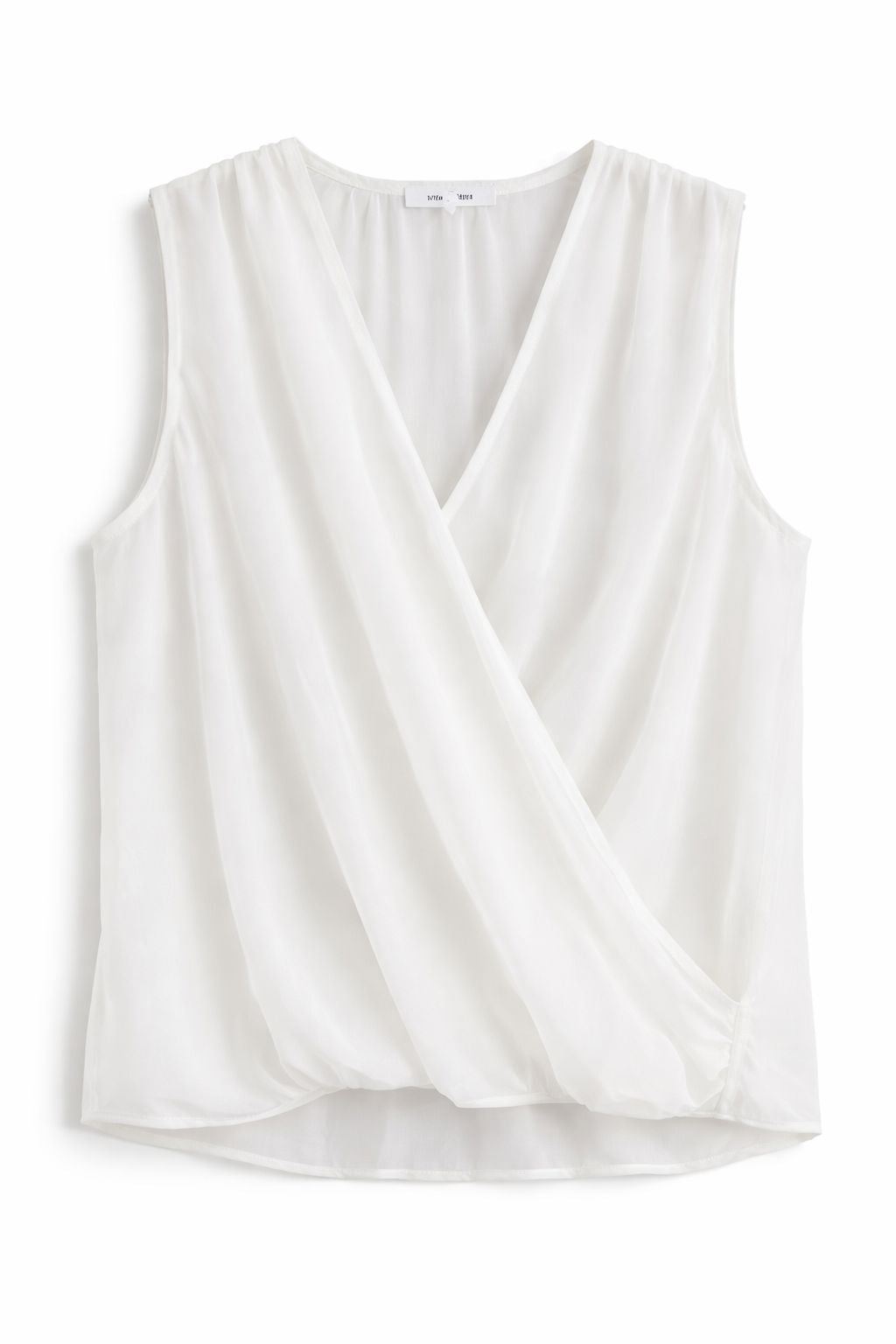 MADE IN ITALY - Karima - Blusa sin mangas con cruzado en la parte delantera