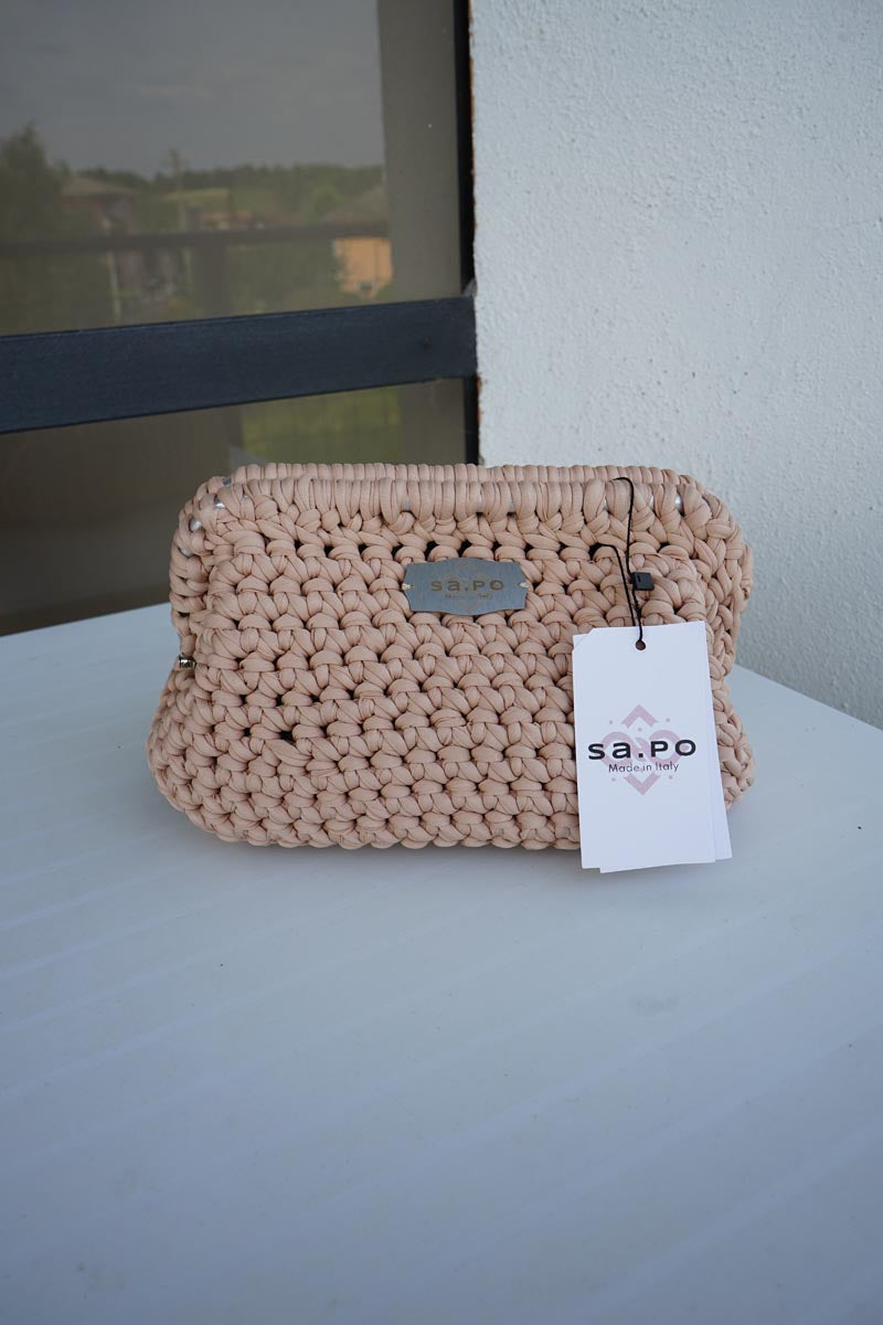 Colección Indios - Dionea - Bolso de mano artesanal de algodón con cierre de resorte