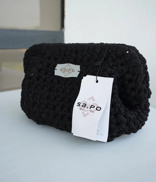Colección Indios - Dionea - Bolso de mano artesanal de algodón con cierre de resorte