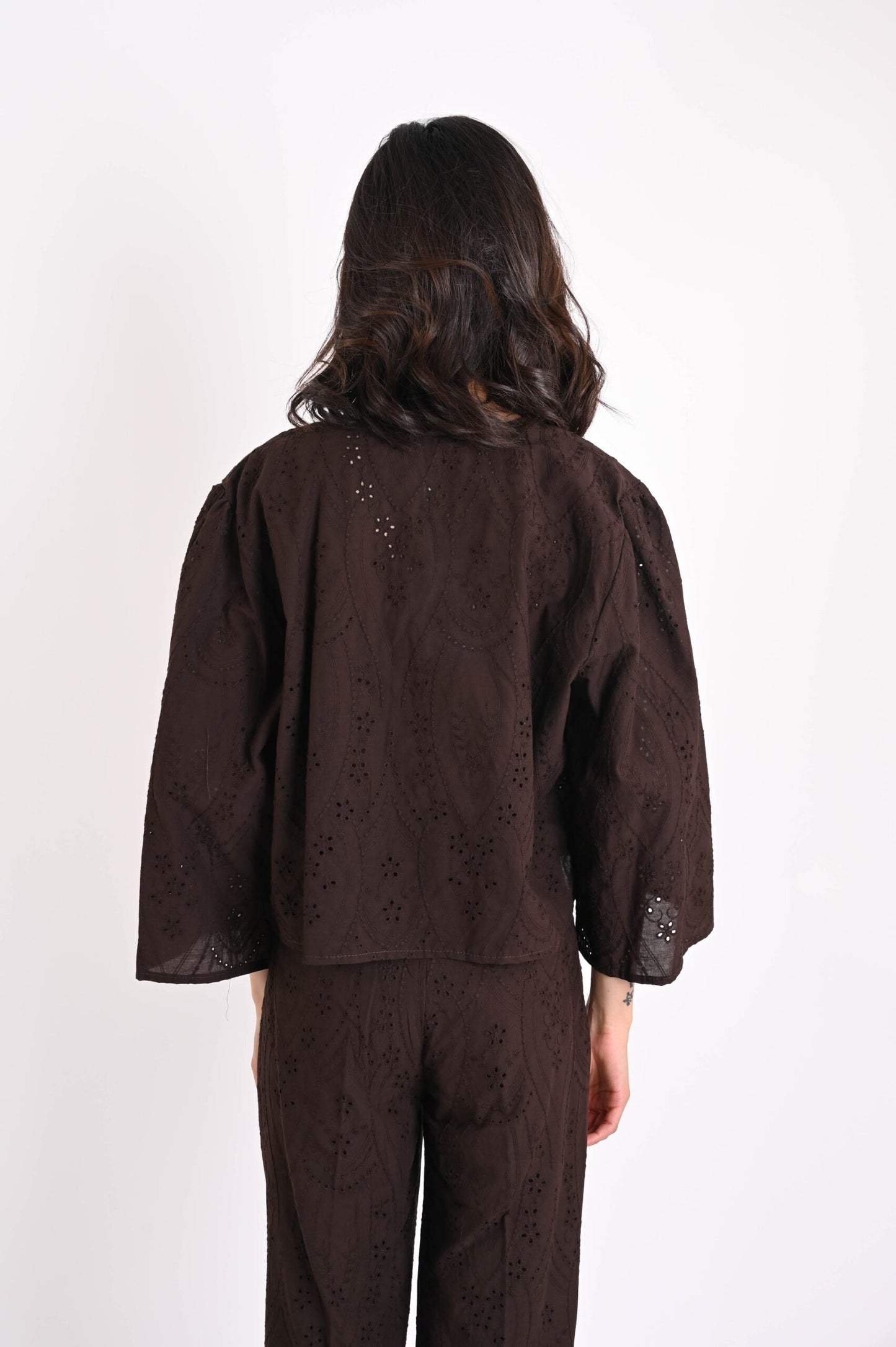MADE IN ITALY - Serena - Camisa de San Galo con lazos delanteros