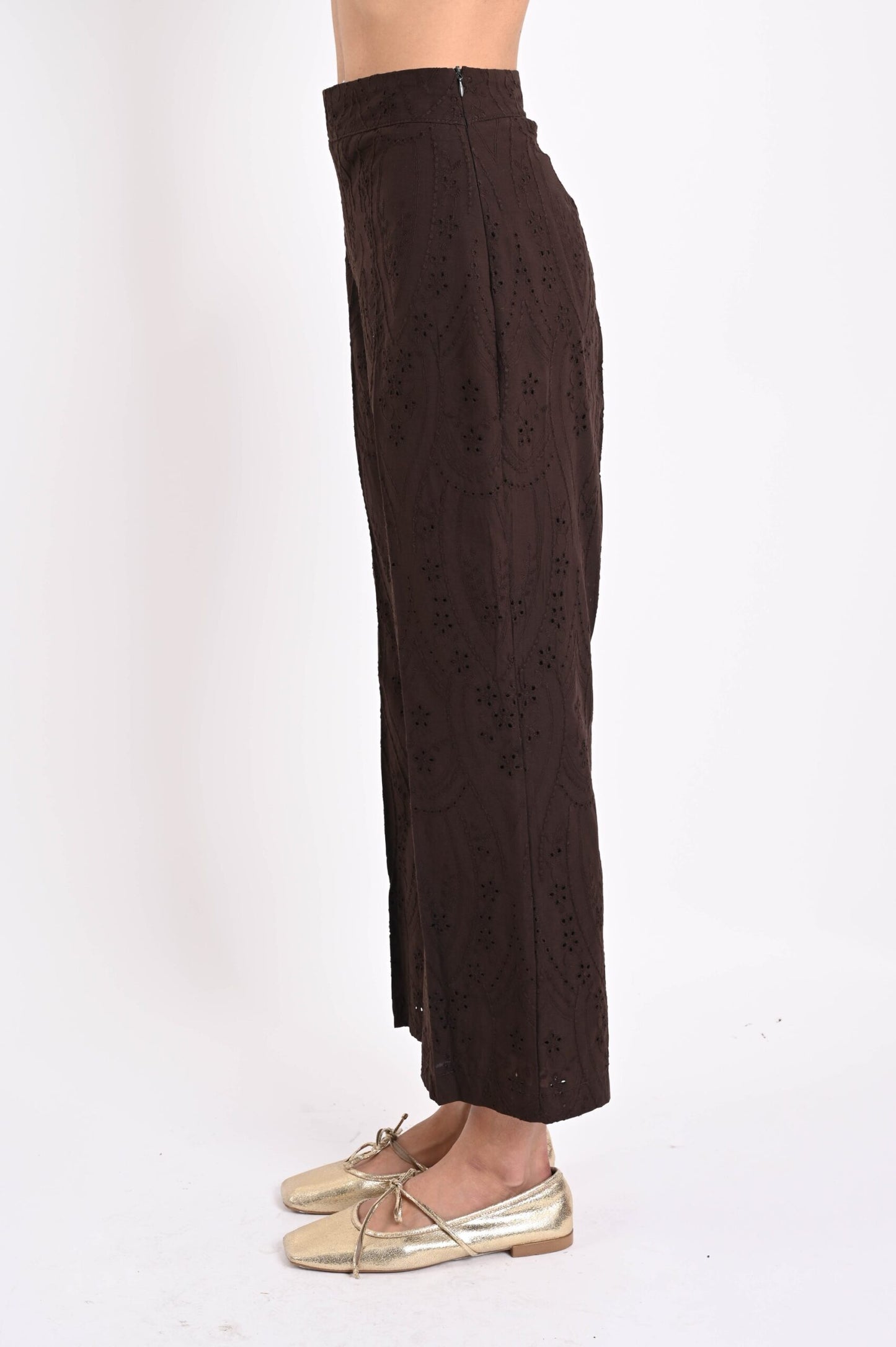 MADE IN ITALY - Serena - Pantalones de San Galo con cremallera lateral