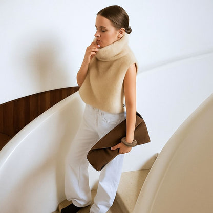 Aurora - Chaleco de piel sintética de visón