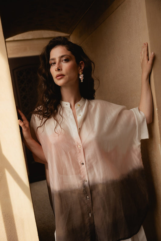 MADE IN ITALY - Alba - Camisa oversize con efecto degradado