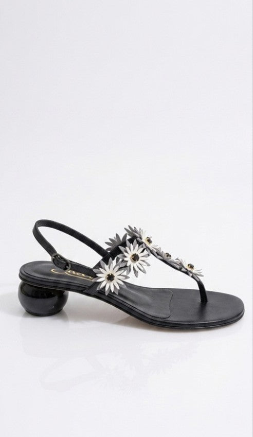 MADE IN ITALY - Margherita - Sandalia con apliques florales