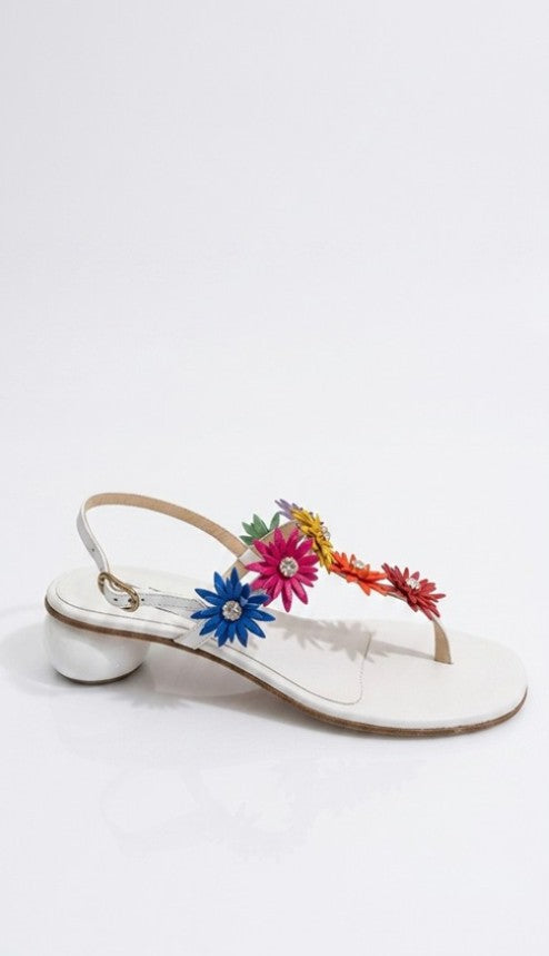 MADE IN ITALY - Margherita - Sandalia con apliques florales