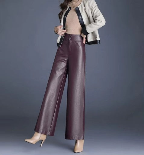 Francesca - Pantalones en cuero PU