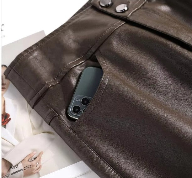 Francesca - Pantalones en cuero PU