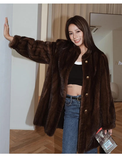 Emy - Abrigo de piel estilo visón