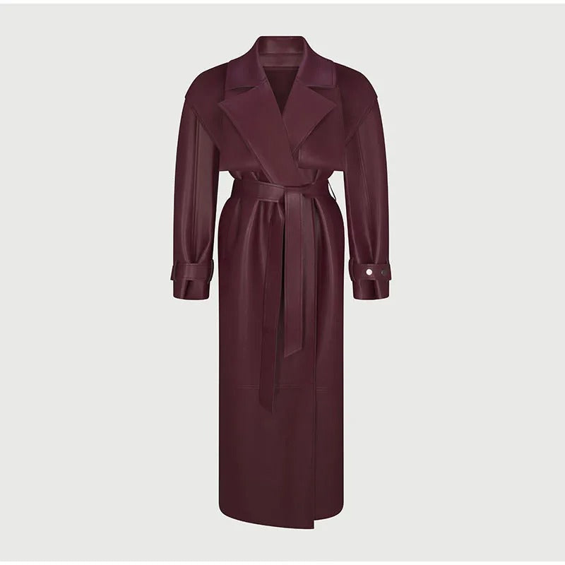 Jenny - Gabardina en cuero PU