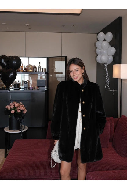 Emy - Abrigo de piel estilo visón