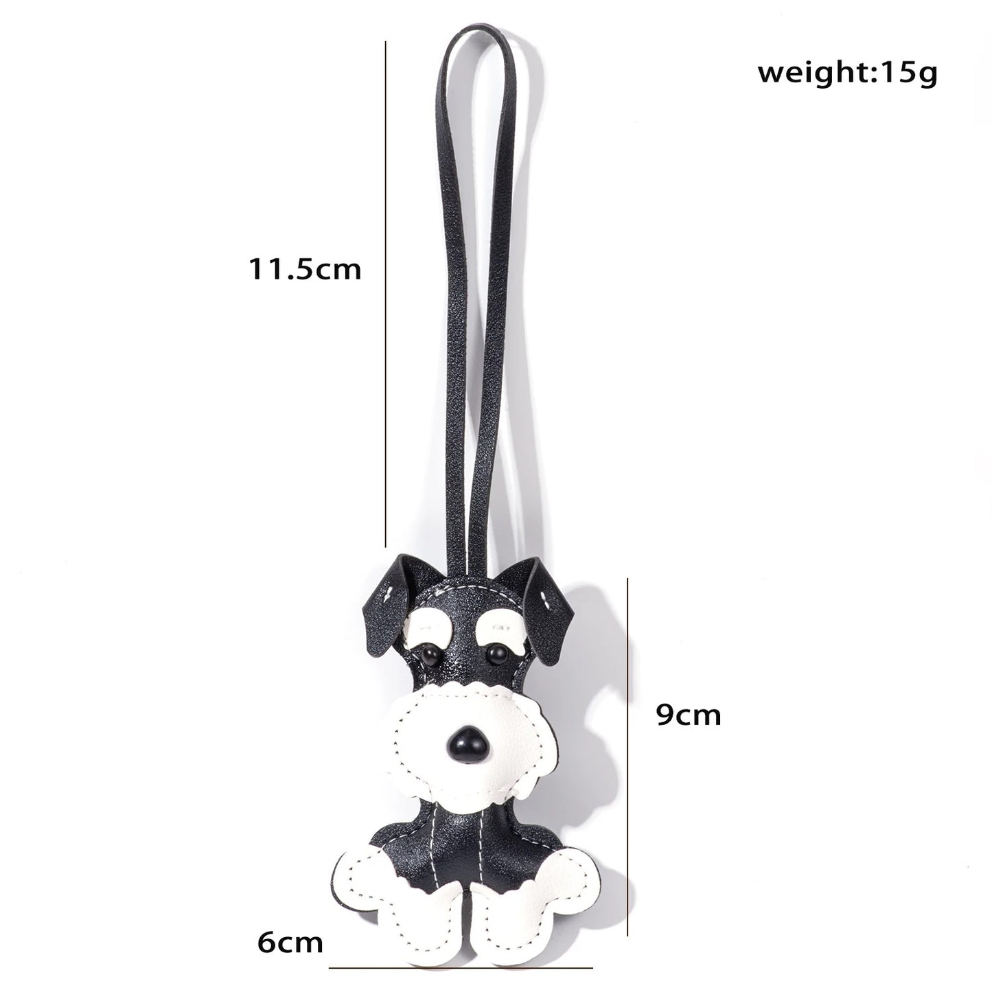 Schnauzer charm de cuero PU