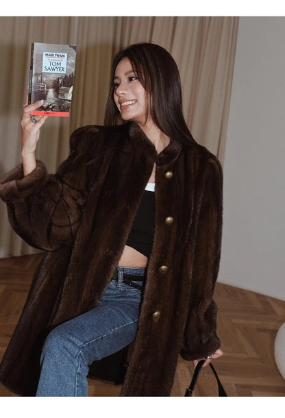 Emy - Abrigo de piel estilo visón