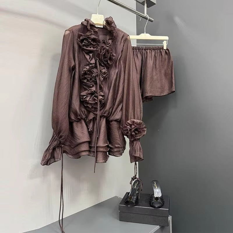 Flor - Conjunto camisa y pantalones cortos