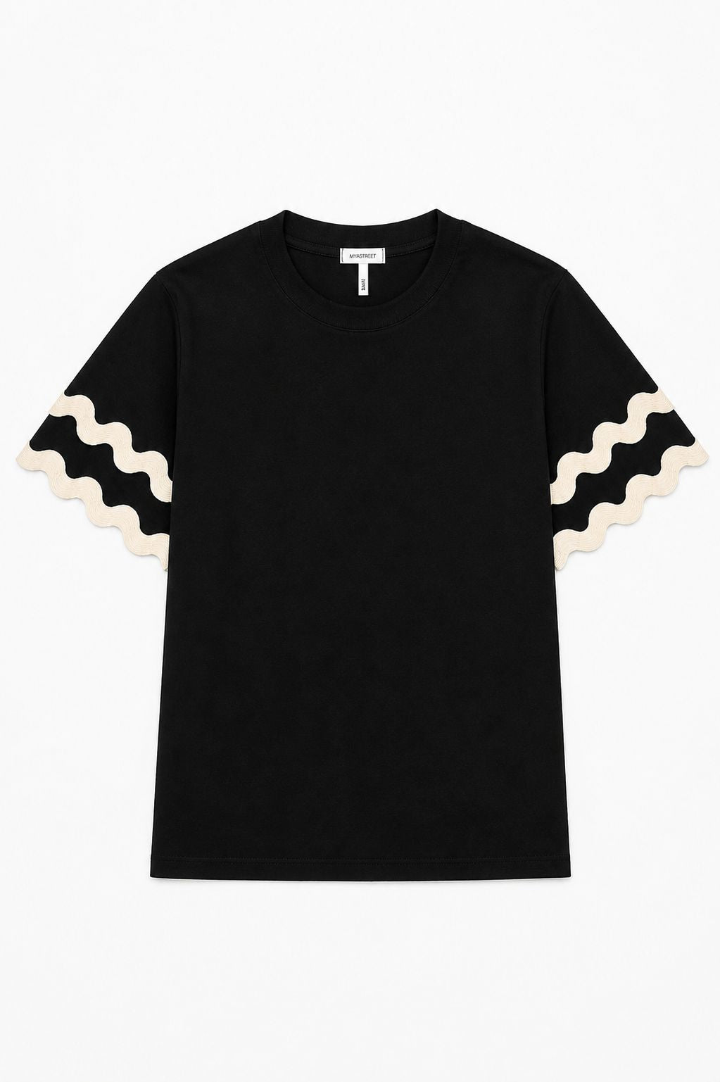 MADE IN ITALY - Teresa - Camiseta con mangas onduladas