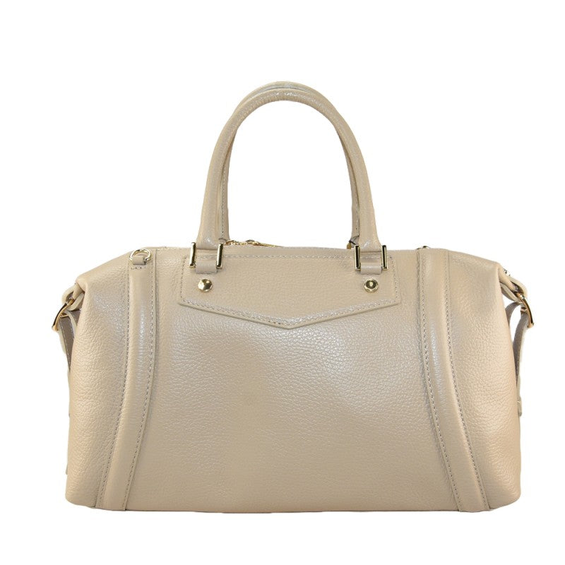 Genova - Bolso de mano de piel para mujer, 100 % fabricado en Italia, con correa para el hombro desmontable.