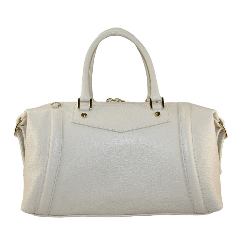 Genova - Bolso de mano de piel para mujer, 100 % fabricado en Italia, con correa para el hombro desmontable.