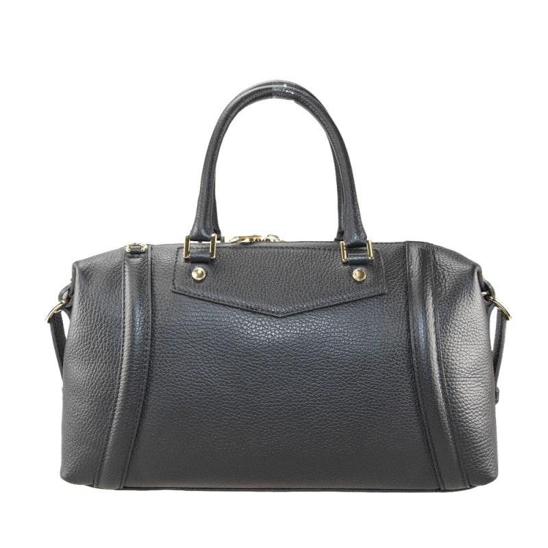 Genova - Bolso de mano de piel para mujer, 100 % fabricado en Italia, con correa para el hombro desmontable.