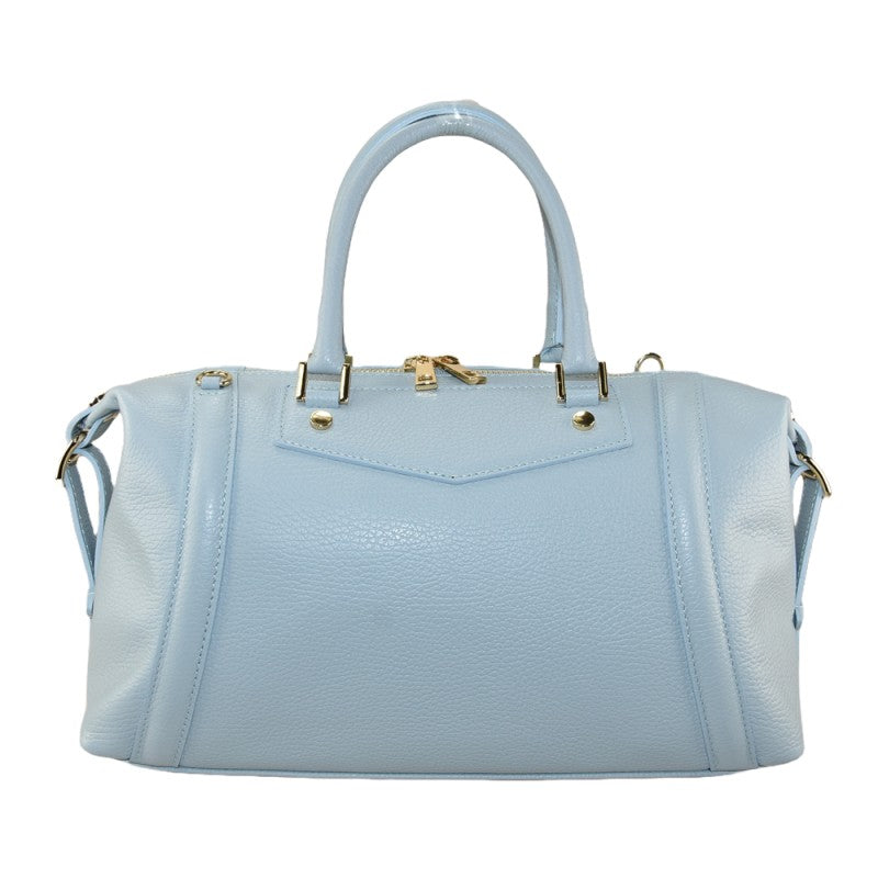 Genova - Bolso de mano de piel para mujer, 100 % fabricado en Italia, con correa para el hombro desmontable.