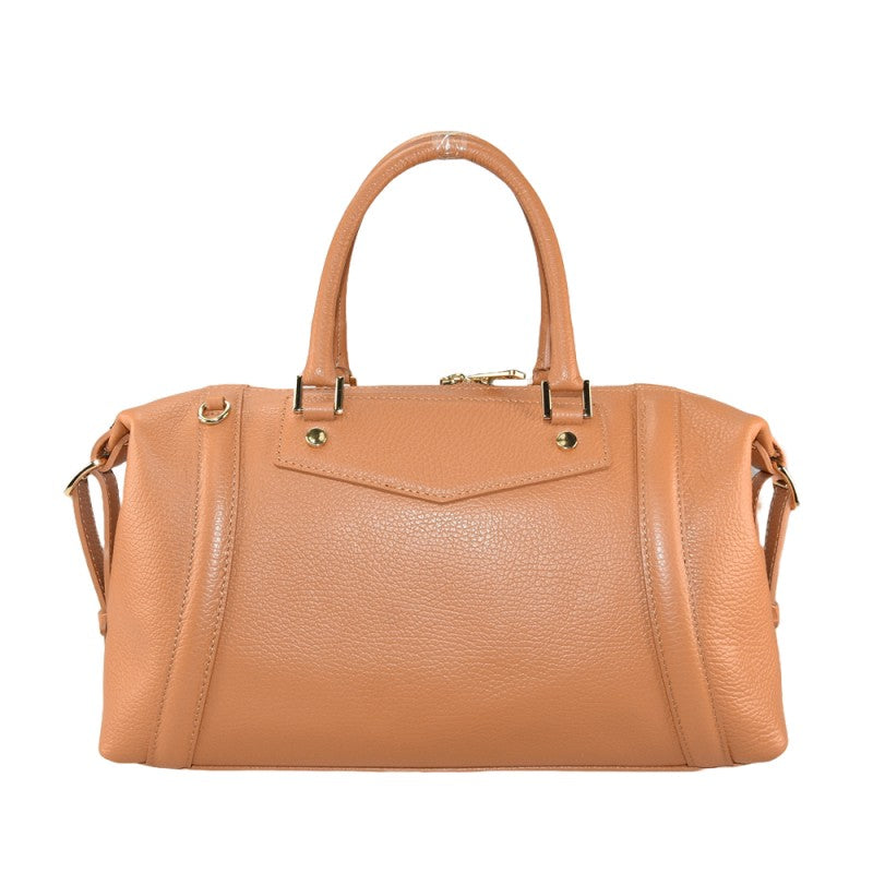 Genova - Bolso de mano de piel para mujer, 100 % fabricado en Italia, con correa para el hombro desmontable.