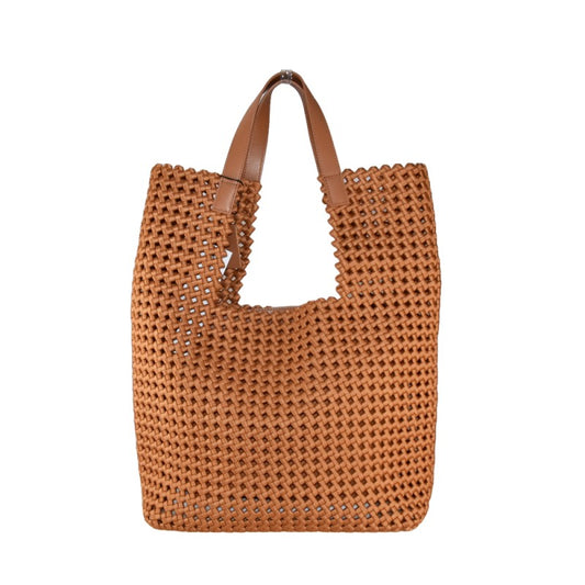 MADE IN ITALY - Porto Cervo - Bolso de hombro para mujer de piel y microfibra, 100% fabricado en Italia, con neceser