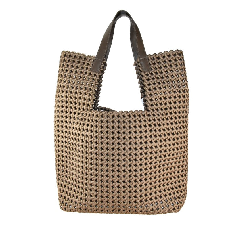 MADE IN ITALY - Porto Cervo - Bolso de hombro para mujer de piel y microfibra, 100% fabricado en Italia, con neceser