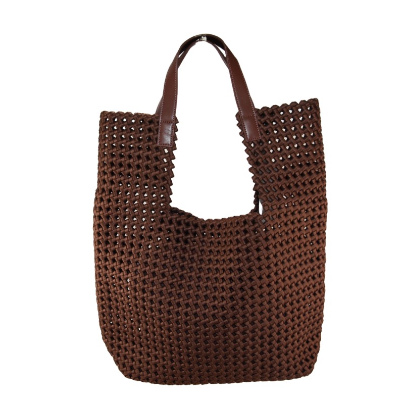 MADE IN ITALY - Porto Cervo - Bolso de hombro para mujer de piel y microfibra, 100% fabricado en Italia, con neceser