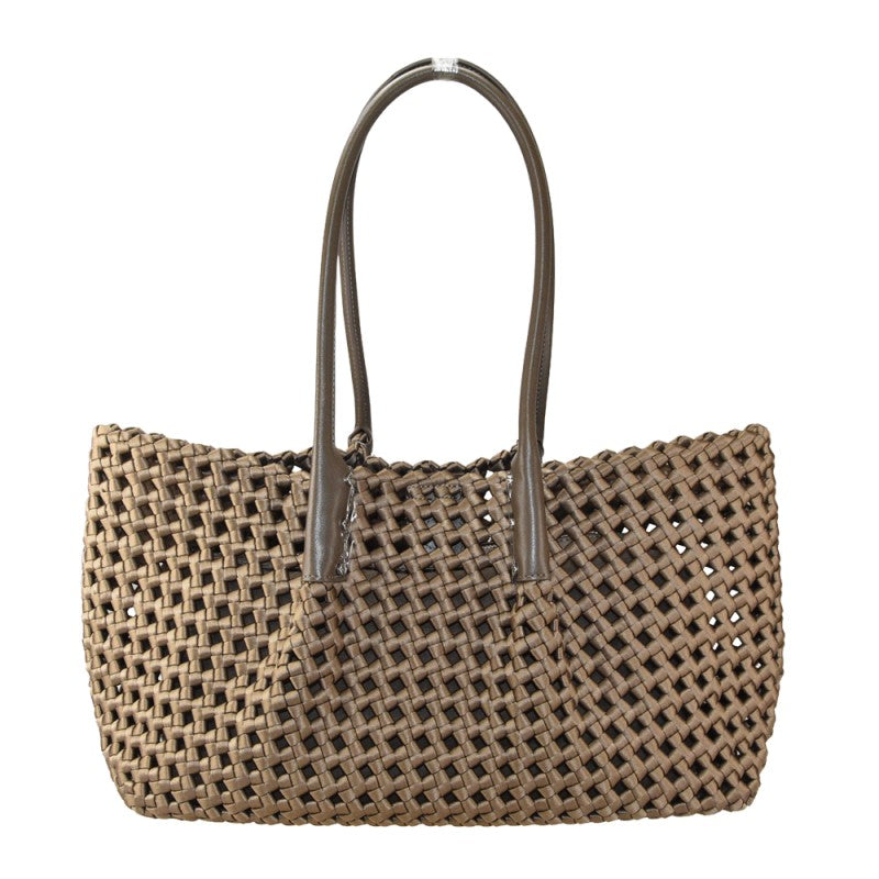 Portonovo - Bolso bandolera de piel y microfibra, 100 % fabricado en Italia
