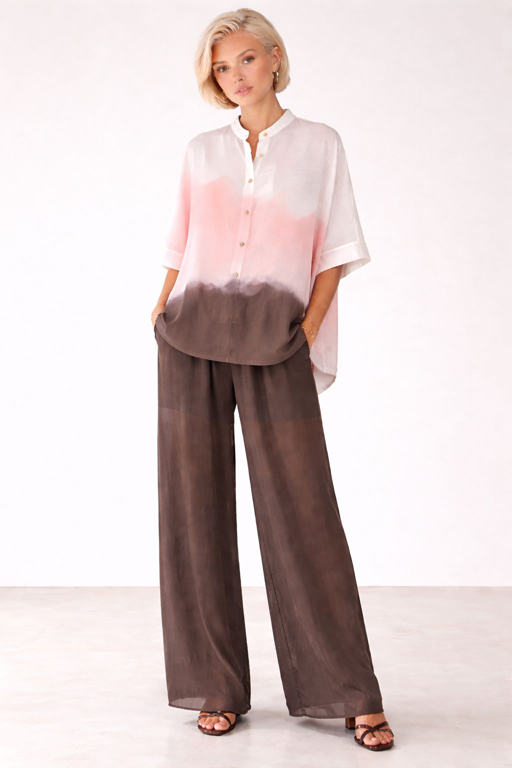MADE IN ITALY - Alba - Camisa oversize con efecto degradado