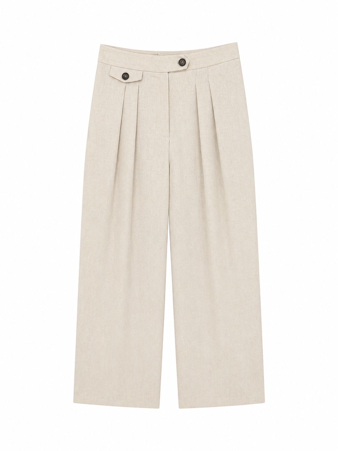 MADE IN ITALY - Ines - Pantalones de lino plisados