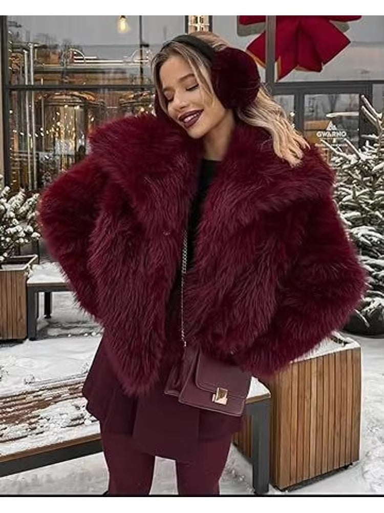 Alex - Abrigo de piel sintética estilo zorro